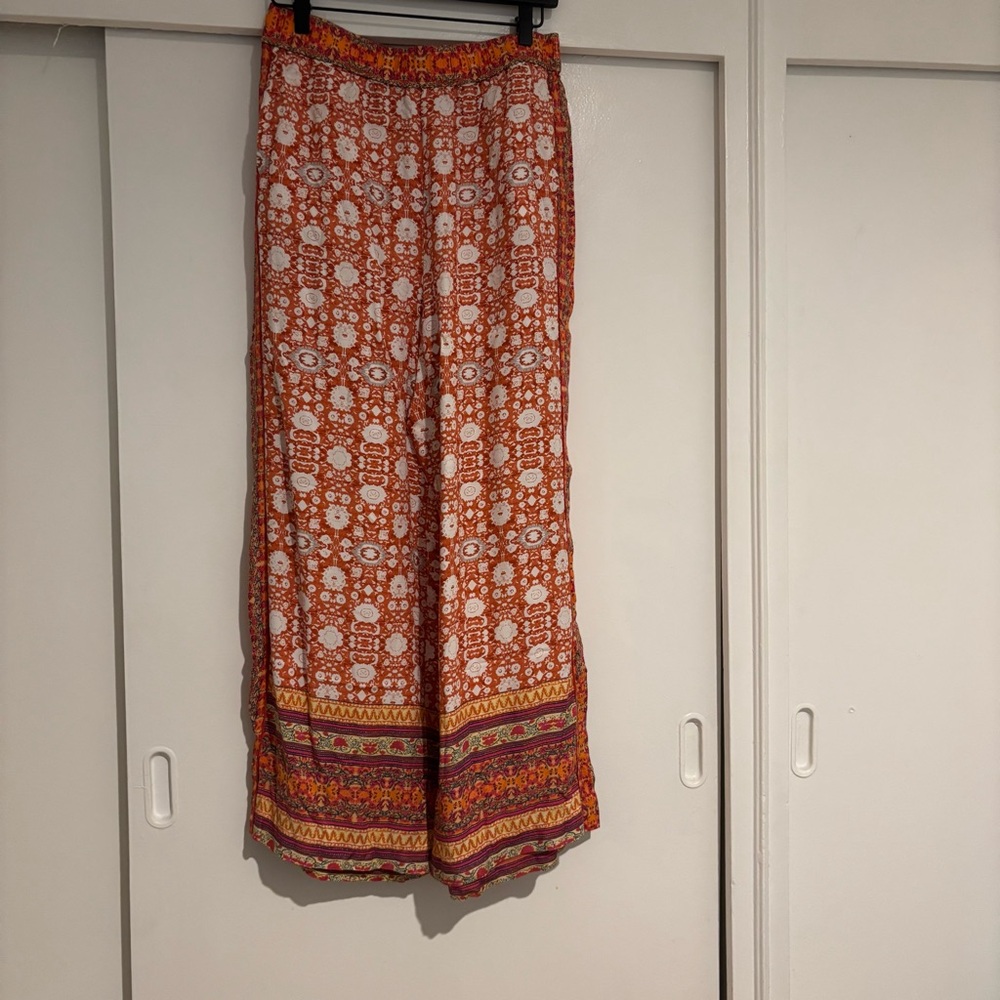 Anthropologie Vibrant Orange and Pink Pants Size M - Picture 2 of 8